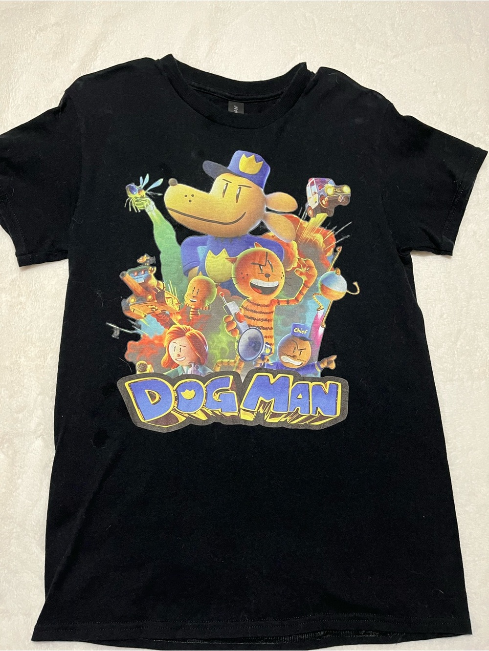 Dog Man Graphic Tee-Black